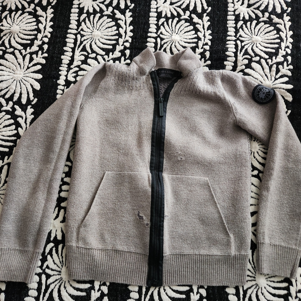 Canada Goose Light Gray Full-Zip Sweater Jacket